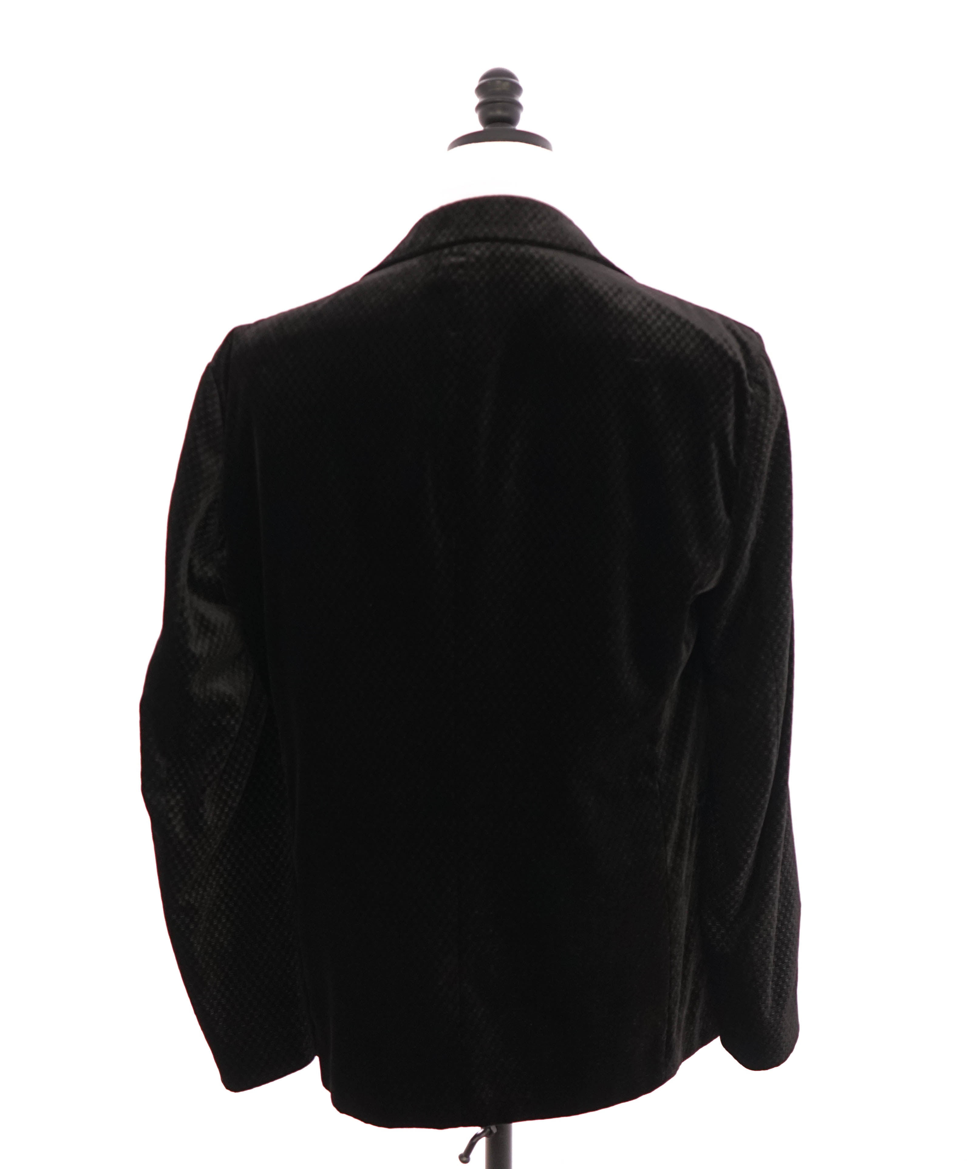 $2,995 GIORGIO ARMANI - Velvet Black Tonal Geometric Textured Blazer - 42R