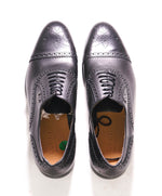 $890 GUCCI - Black Brogue Cap Toe Logo Script Oxford - 7.5US (7G)