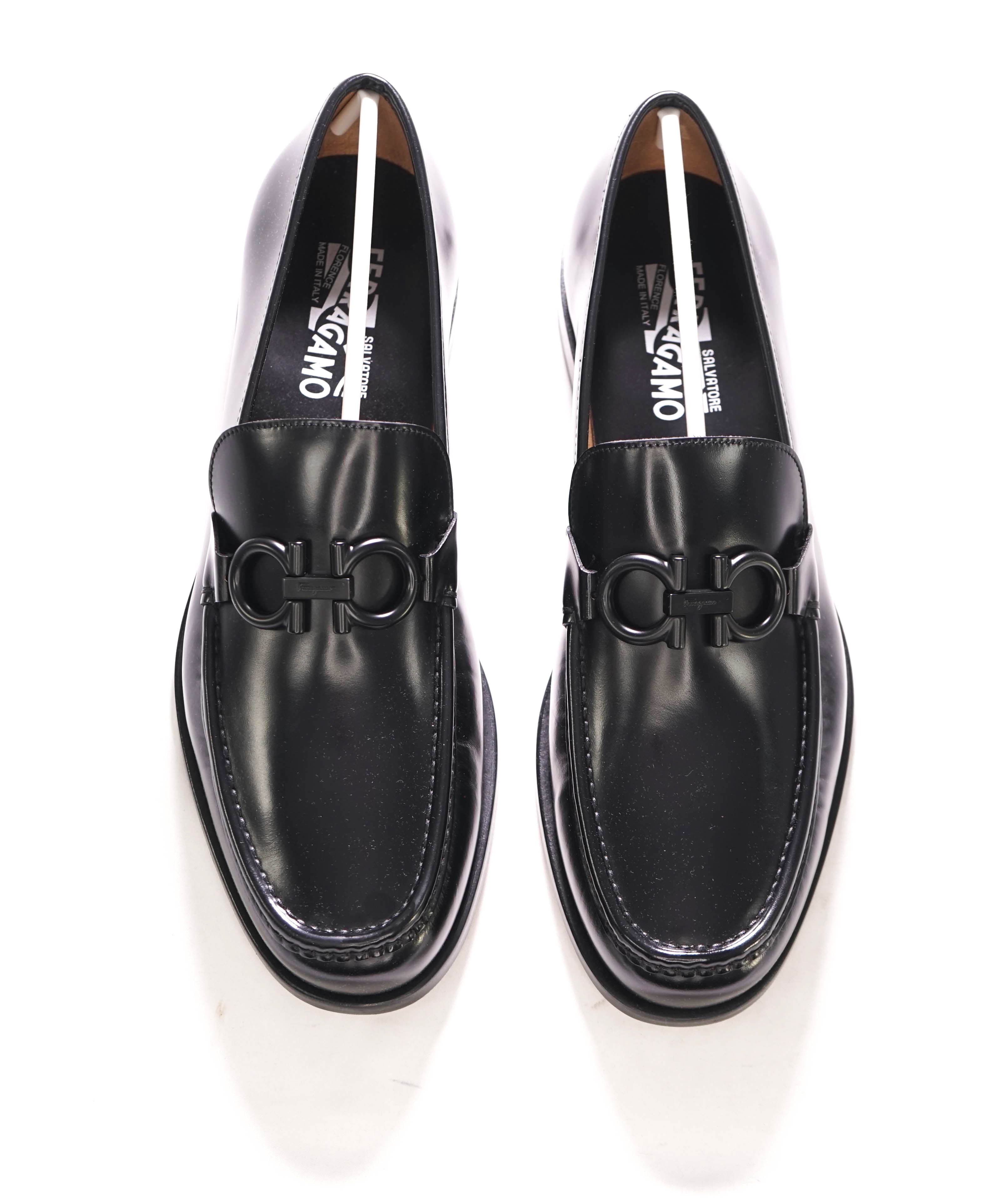 $850 SALVATORE FERRAGAMO - “ROLO" Gancini Bit Loafer Black Leather - 12 D US