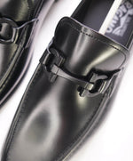 $850 SALVATORE FERRAGAMO - “GRANDIOSO 2" Gancini Bit Loafer Black Leather - 8.5 E