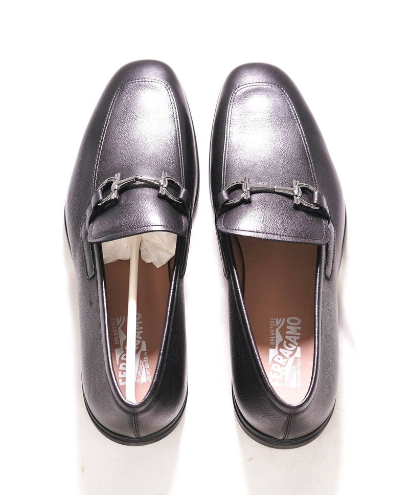 $895 SALVATORE FERRAGAMO - "SCARLET" Black Gancini Leather Loafer - 11 EE US