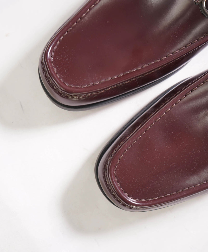 $850 SALVATORE FERRAGAMO -“GRANDIOSO" Gancini Loafer Cherry Brown Leather - 9.5 EE