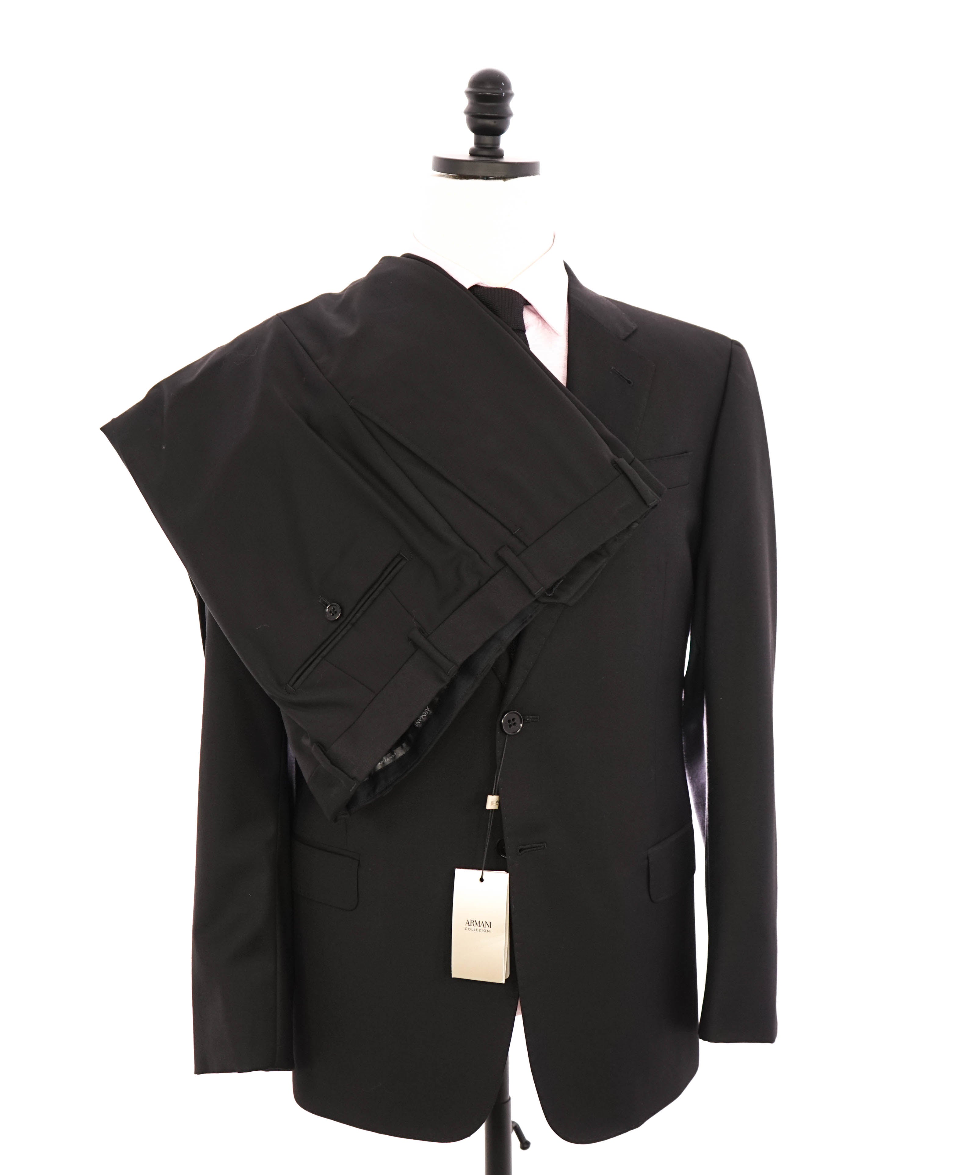 ARMANI COLLEZIONI -  "G Line" Modern Black Notch Lapel Suit - 42S