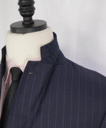 $4,690 ERMENEGILDO ZEGNA -"TROFEO" Su Misura Purple Stripe Navy Suit - 38R