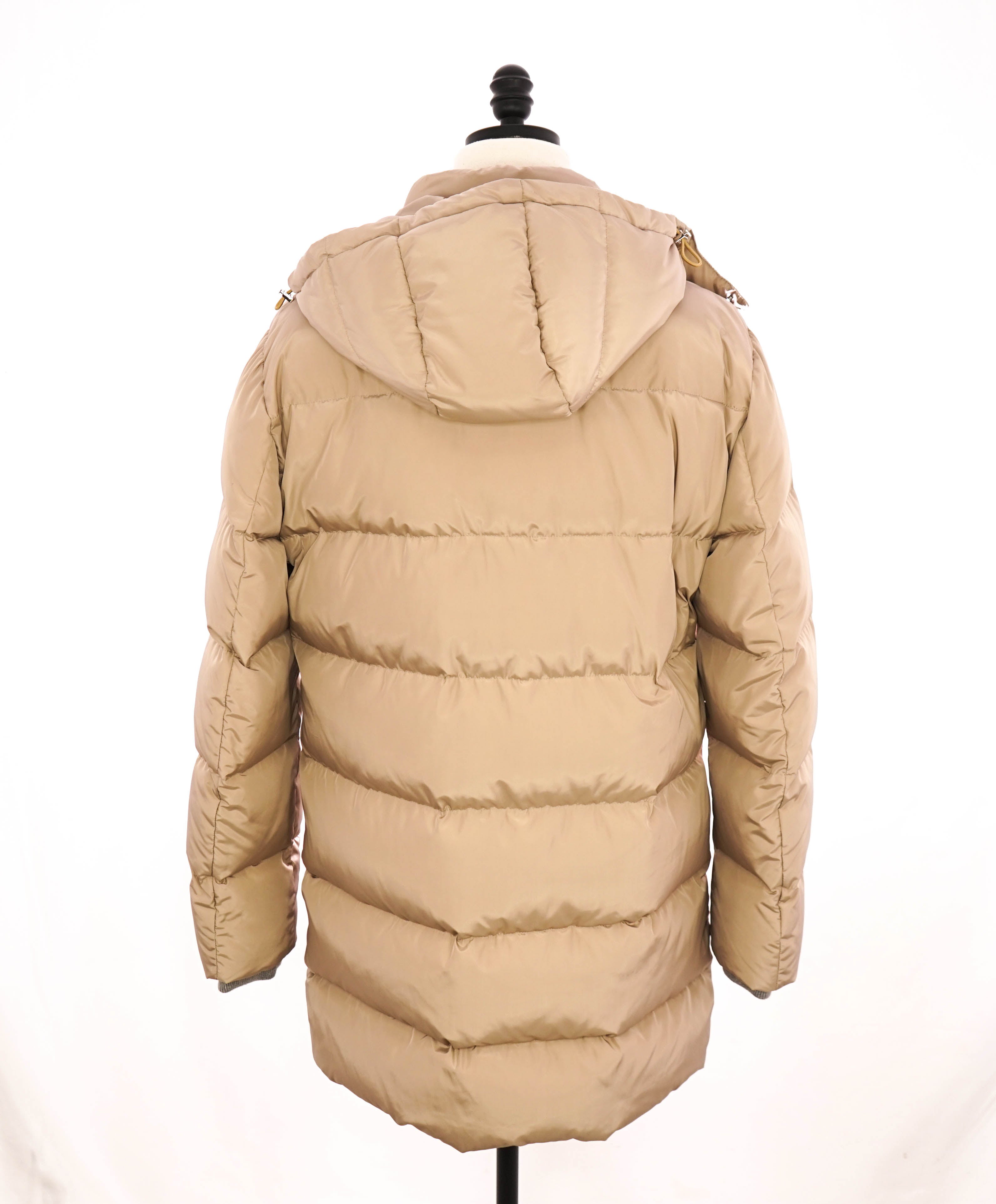 $2,545 ELEVENTY - Long NEUTRAL Padded Quilted Down Parka Coat - 40 (M)