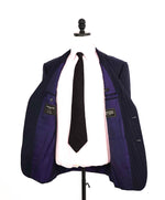 $4,690 ERMENEGILDO ZEGNA -"TROFEO" Su Misura Purple Stripe Navy Suit - 38R