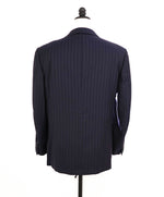 $4,690 ERMENEGILDO ZEGNA -"TROFEO" Su Misura Purple Stripe Navy Suit - 38R