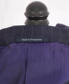 $4,690 ERMENEGILDO ZEGNA -"TROFEO" Su Misura Purple Stripe Navy Suit - 38R