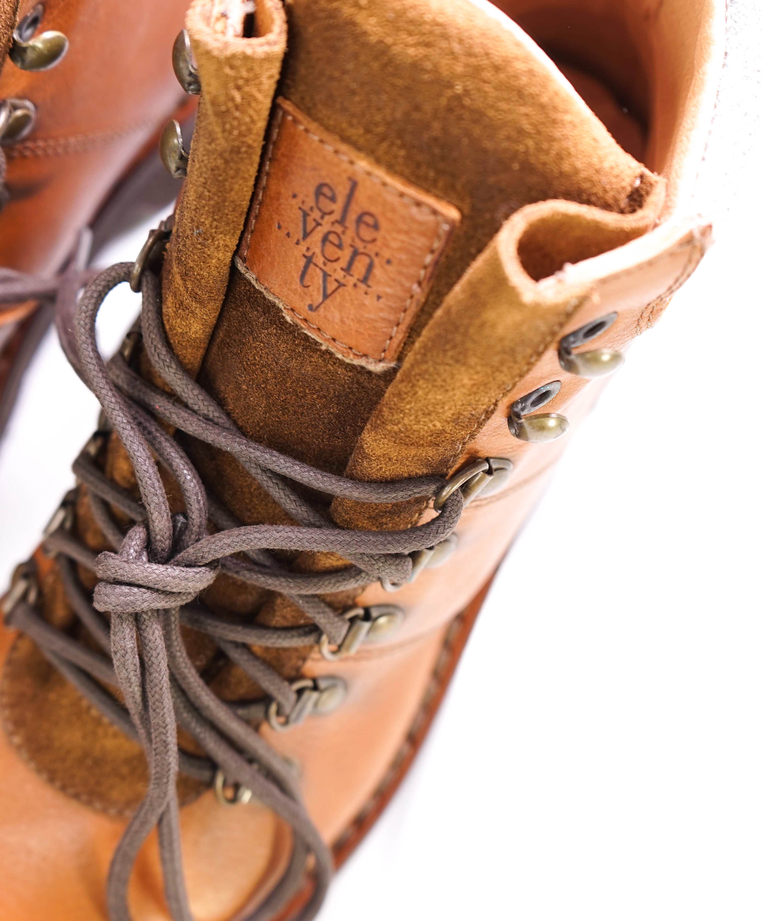 $895 ELEVENTY - Brown Suede Leather Lace-Up Hiking Boots - 7 US (40EU)