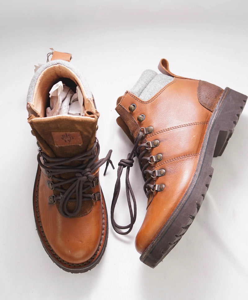 $895 ELEVENTY - Brown Suede Leather Lace-Up Hiking Boots - 7 US (40EU)