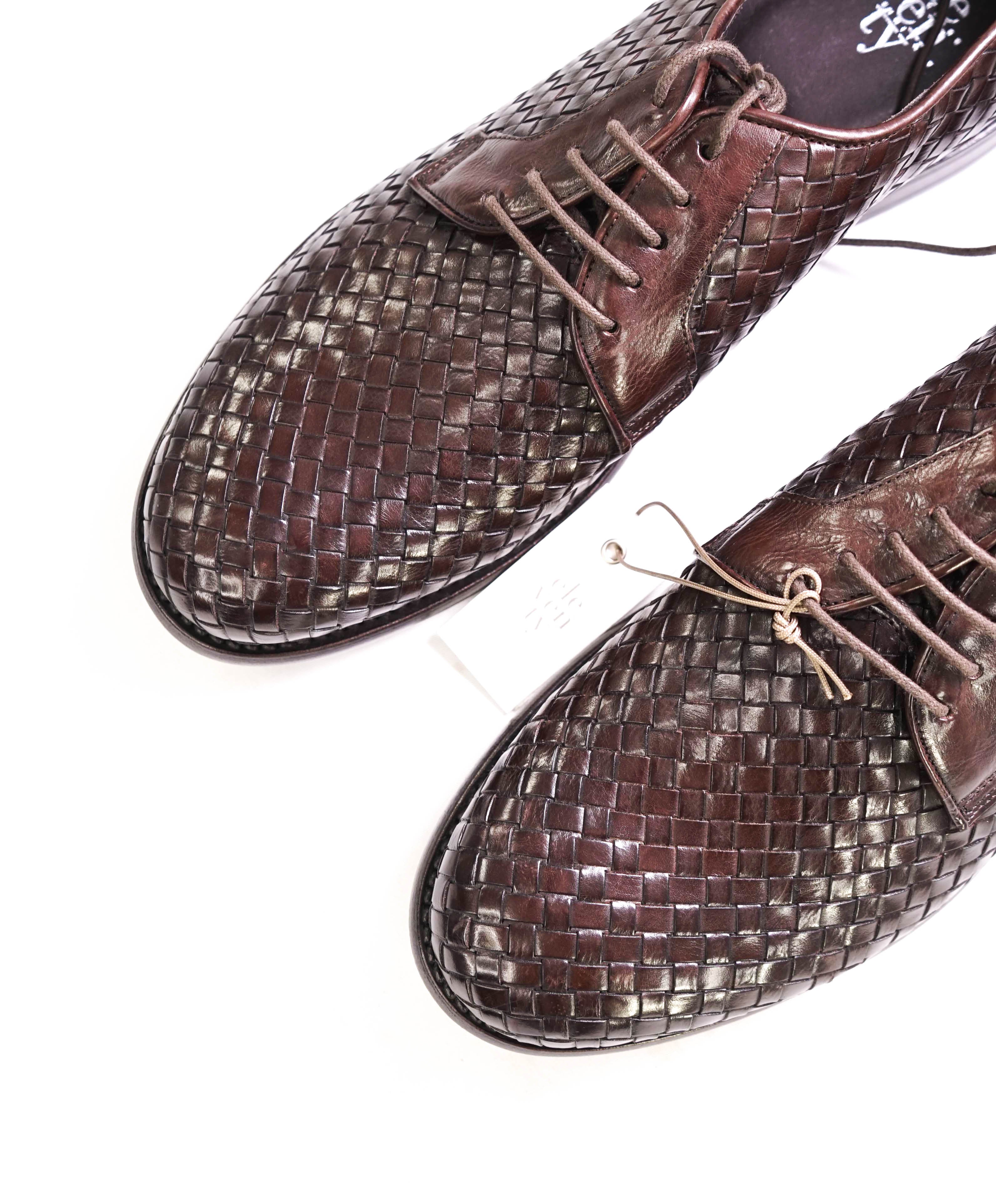 $995 ELEVENTY - Brown Woven Leather Oxfords - 11 US (44EU)