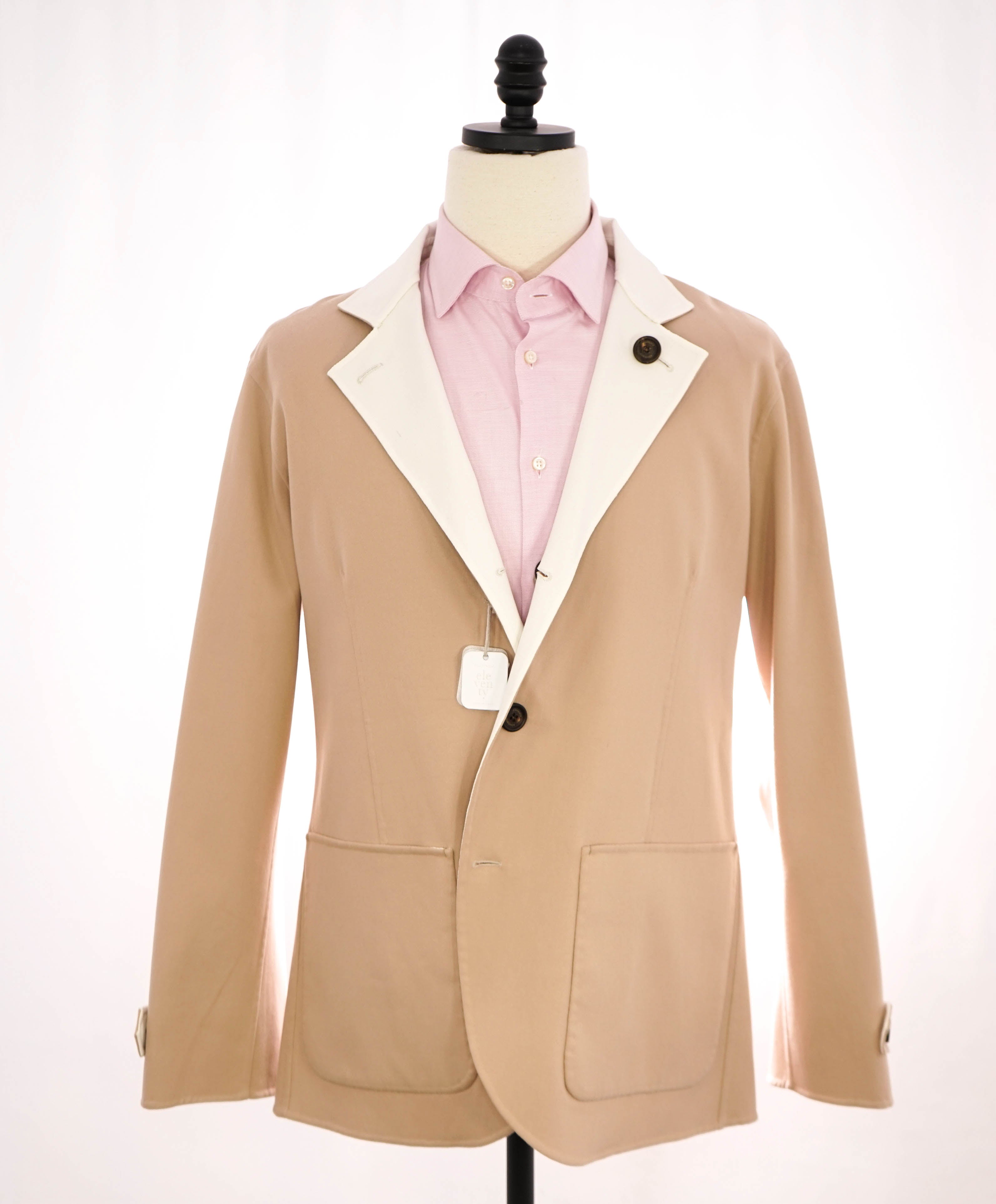 $2,645 ELEVENTY - Single-Breasted Reversible Cotton Blazer Coat- 40 (50EU)