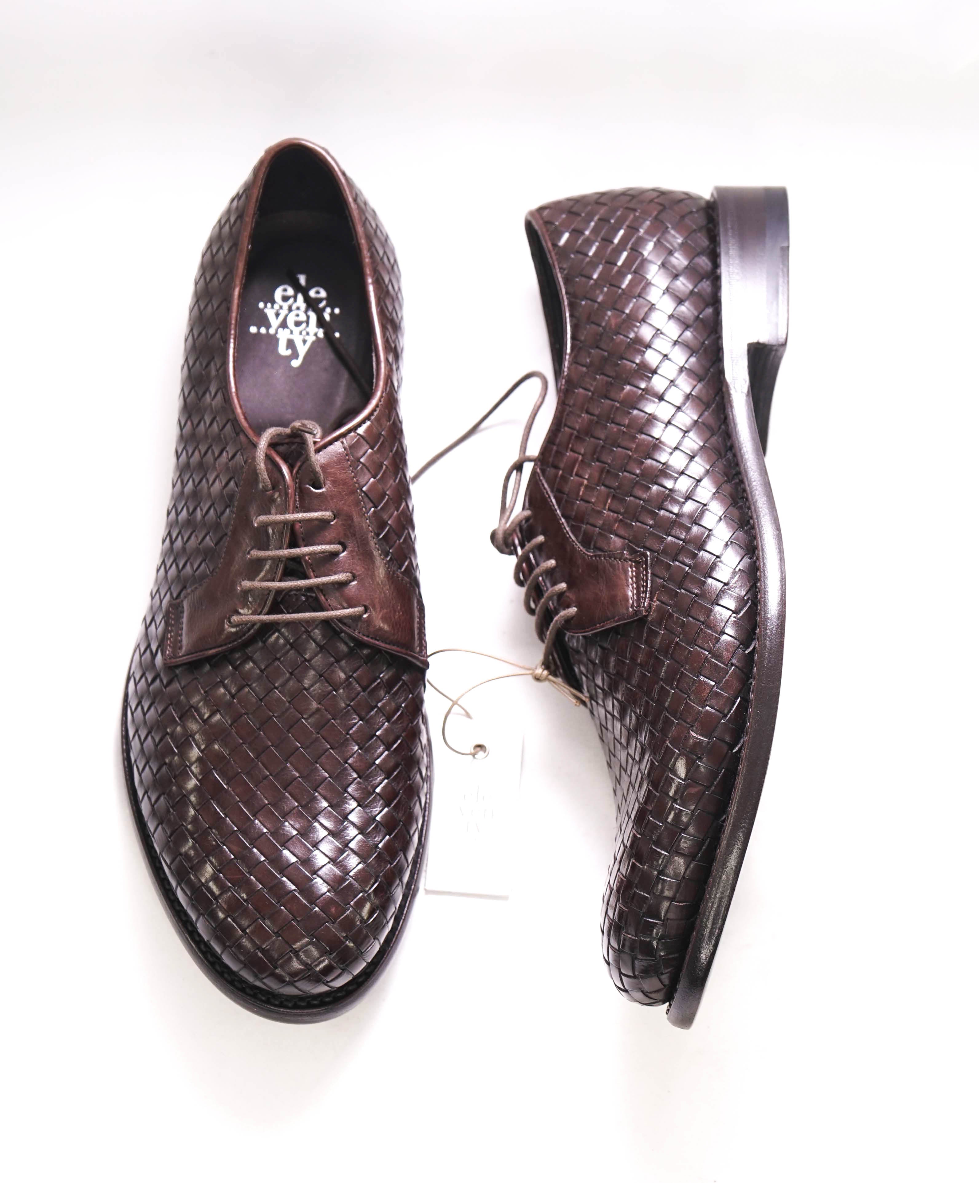 $995 ELEVENTY - Brown Woven Leather Oxfords - 11 US (44EU)