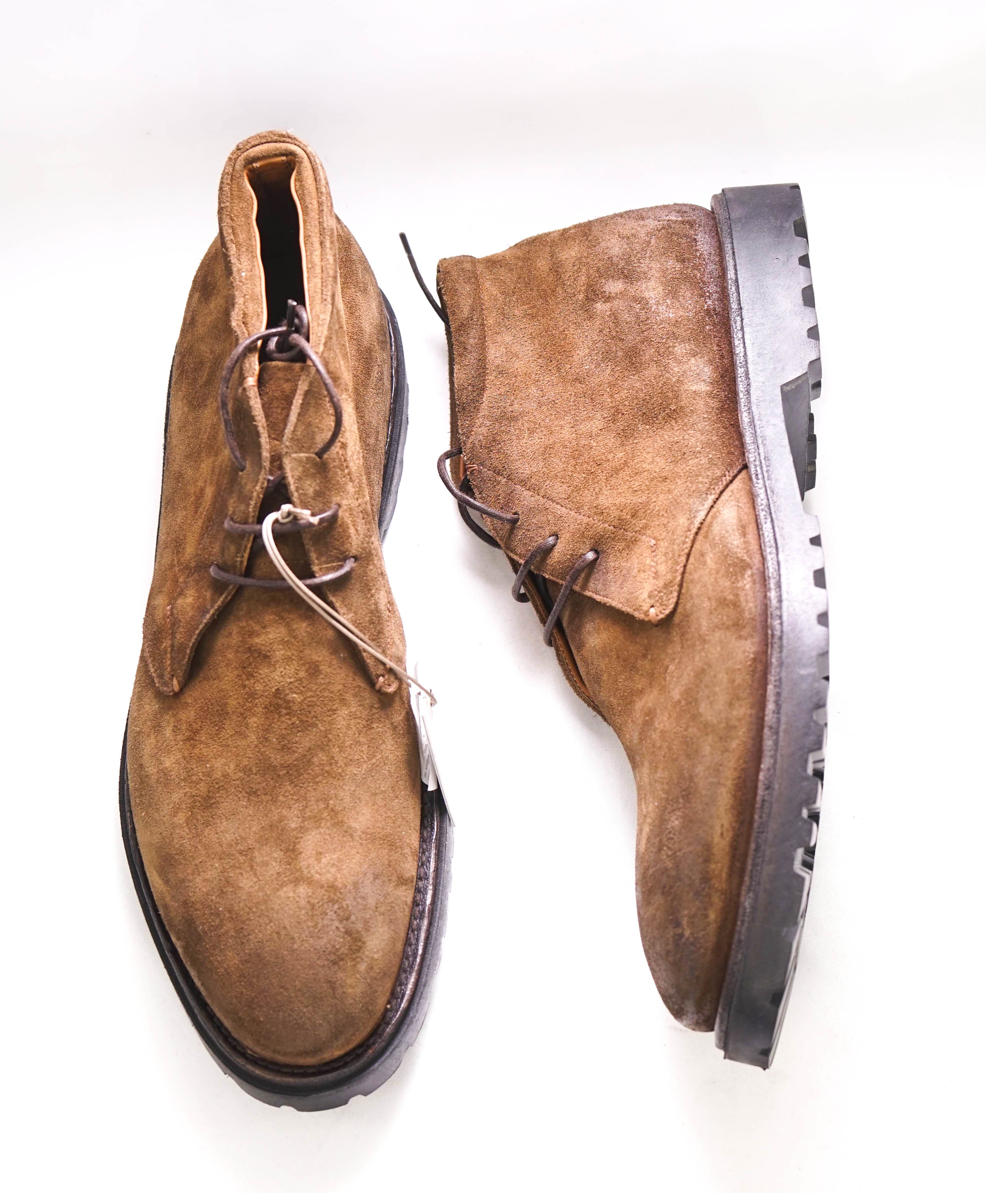 $995 ELEVENTY - Brown Chukka Distressed Suede Boots - 11 US (44EU)