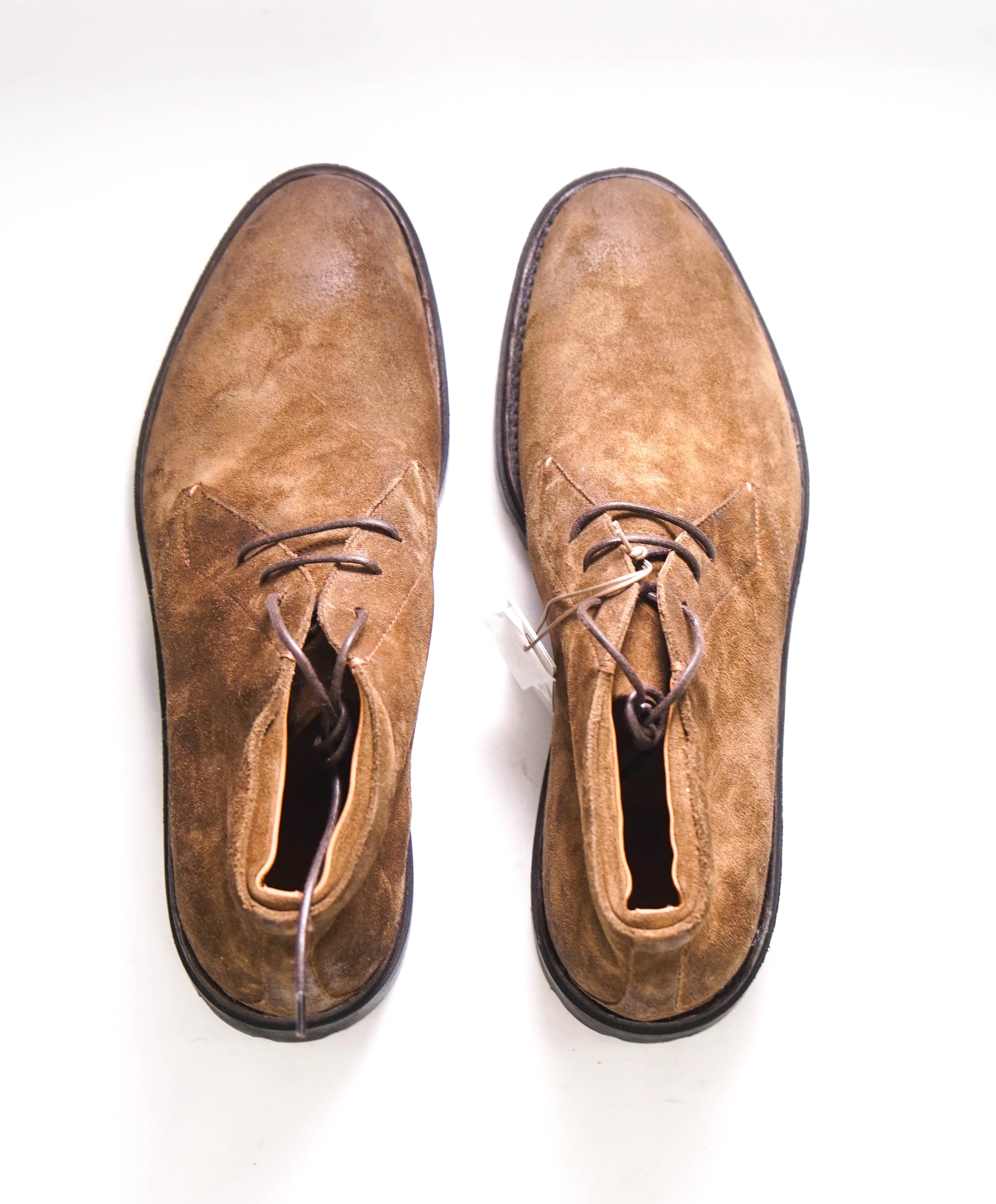 $995 ELEVENTY - Brown Chukka Distressed Suede Boots - 11 US (44EU)