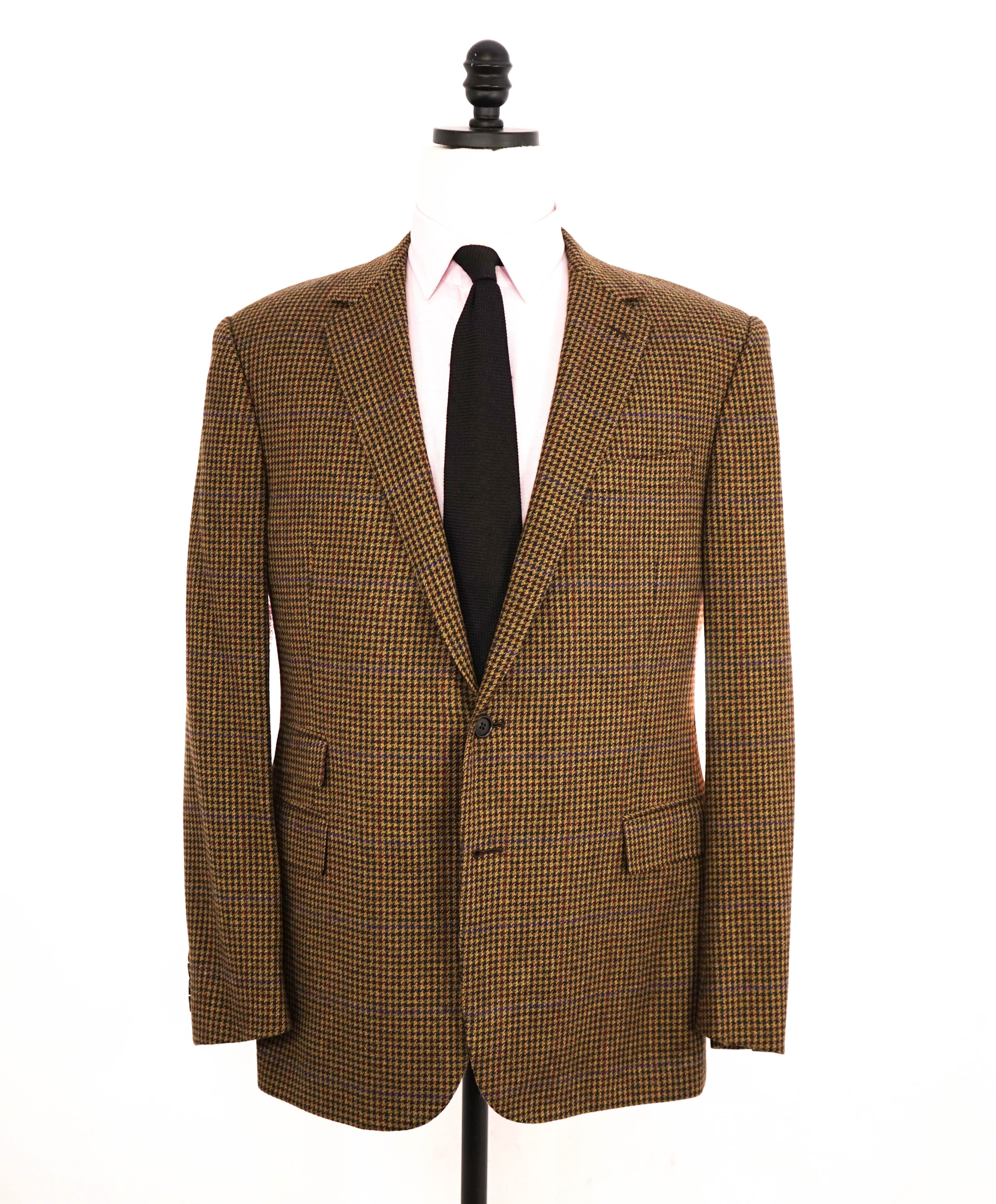 $2,695 RALPH LAUREN PURPLE LABEL - Collegiate Houndstooth Multi-Color Blazer - 44R