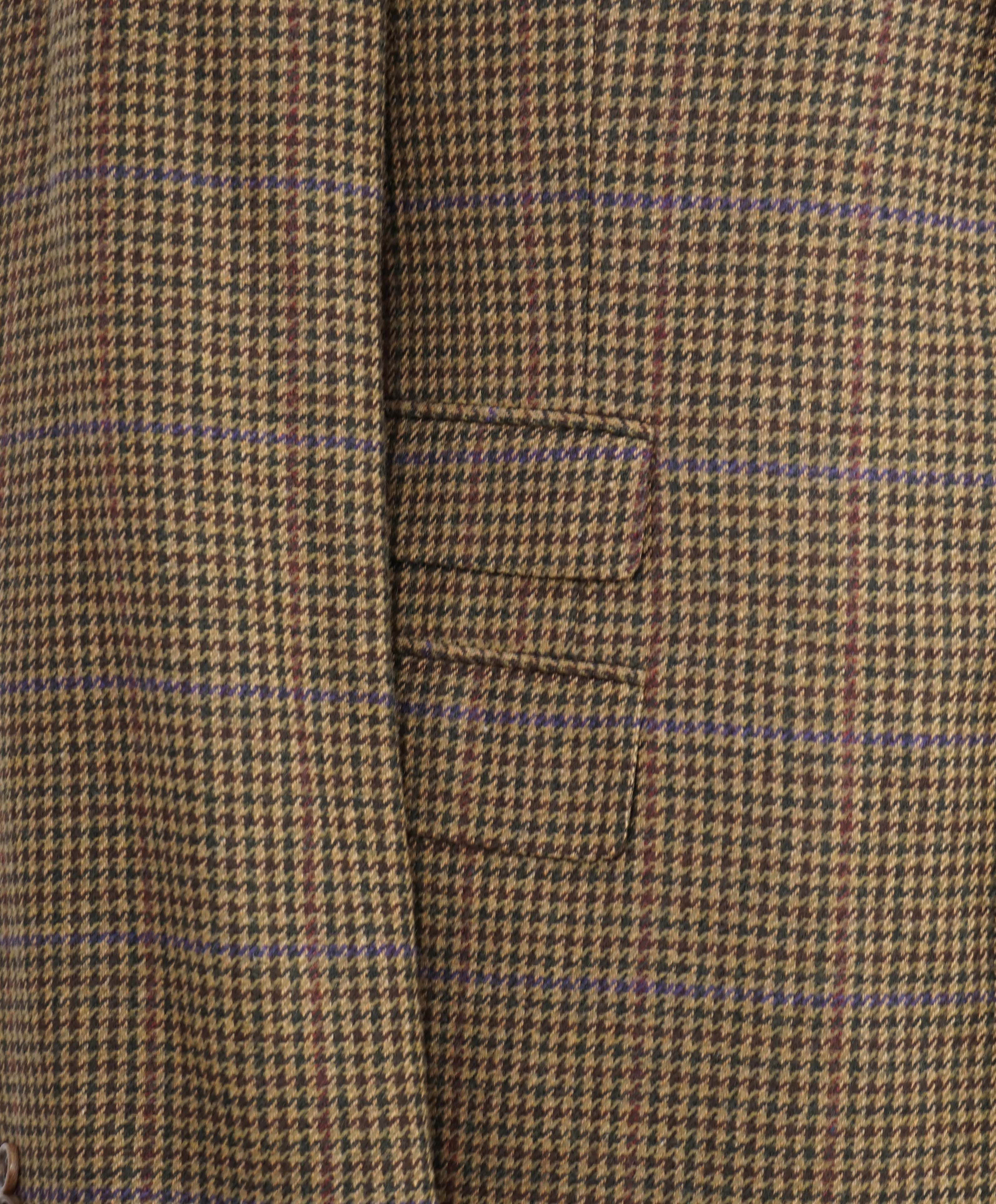 $2,695 RALPH LAUREN PURPLE LABEL - Collegiate Houndstooth Multi-Color Blazer - 44R