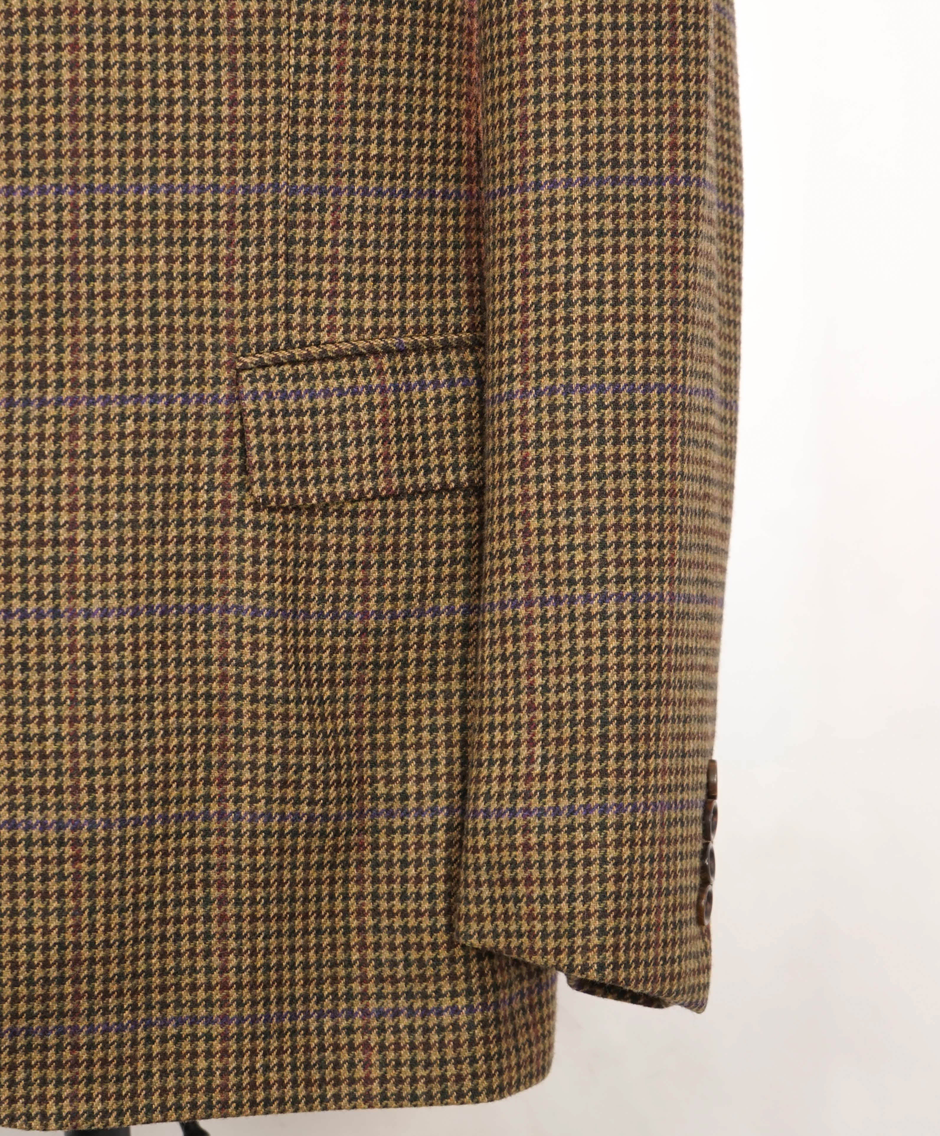 $2,695 RALPH LAUREN PURPLE LABEL - Collegiate Houndstooth Multi-Color Blazer - 44R