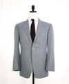 $1,895 CANALI - Gray Windowpane Textured Light Wool Blazer - 40R