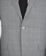 $1,895 CANALI - Gray Windowpane Textured Light Wool Blazer - 40R