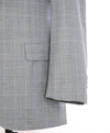 $1,895 CANALI - Gray Windowpane Textured Light Wool Blazer - 40R