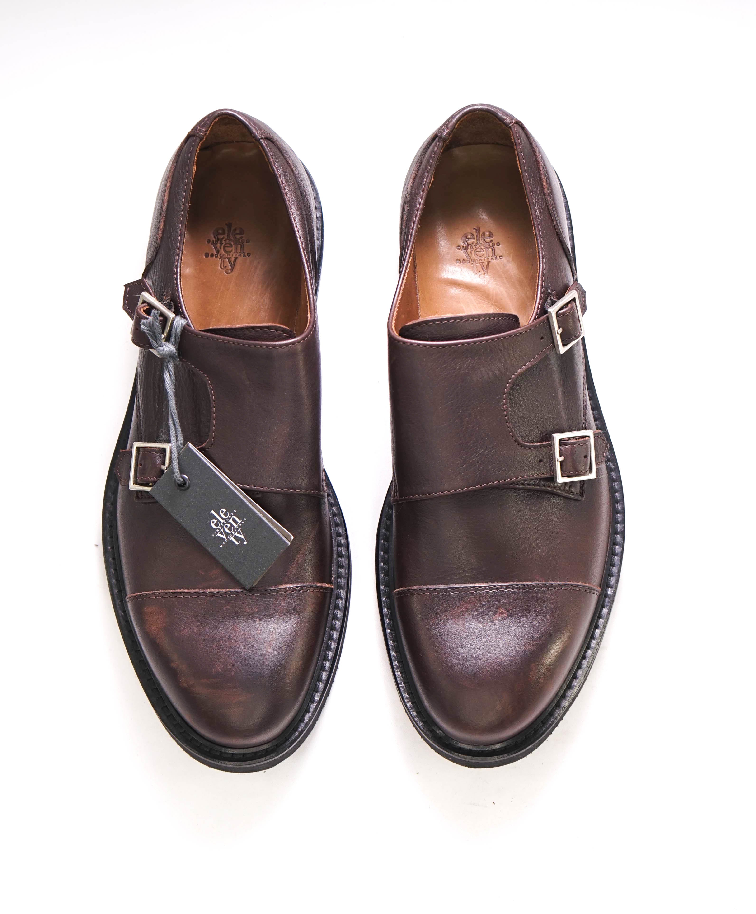 $895 ELEVENTY - Brown Monk Strap Brunello Style Leather Loafers - 7 US (40EU)