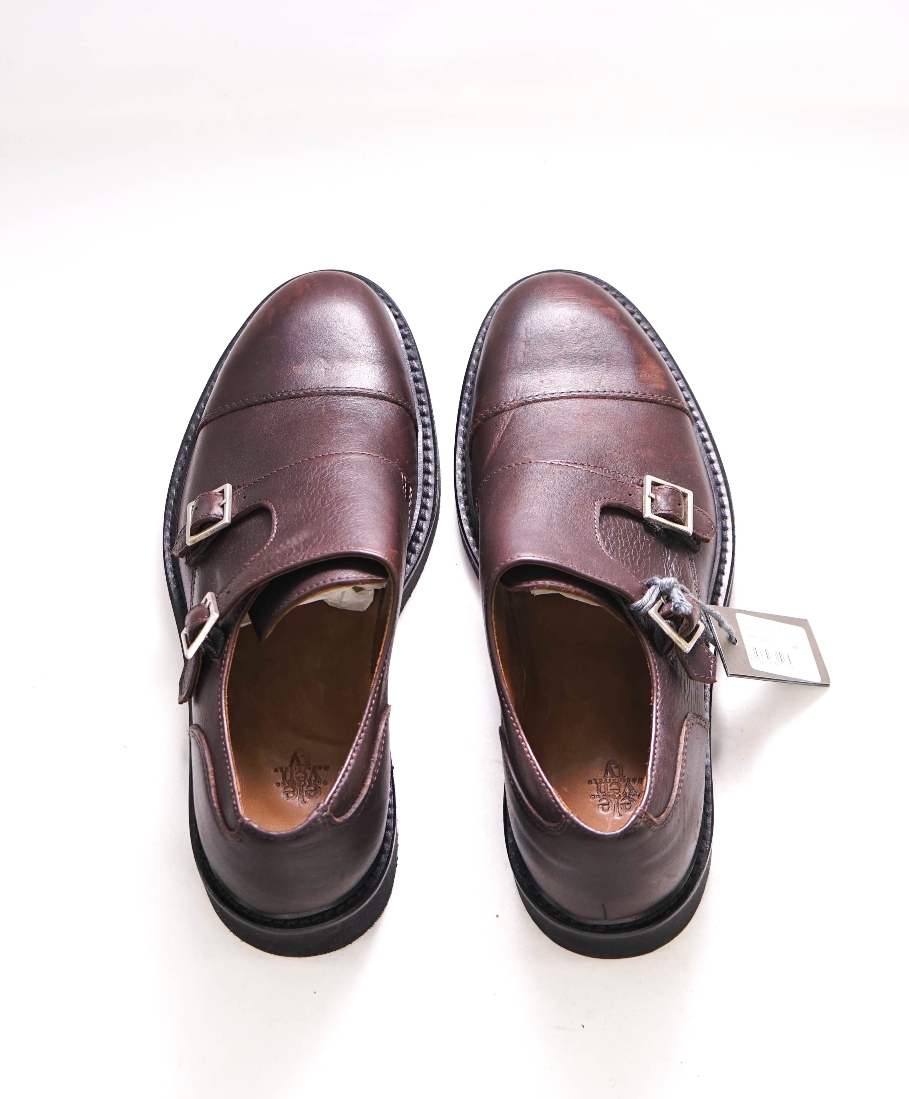 $895 ELEVENTY - Brown Monk Strap Brunello Style Leather Loafers - 7 US (40EU)