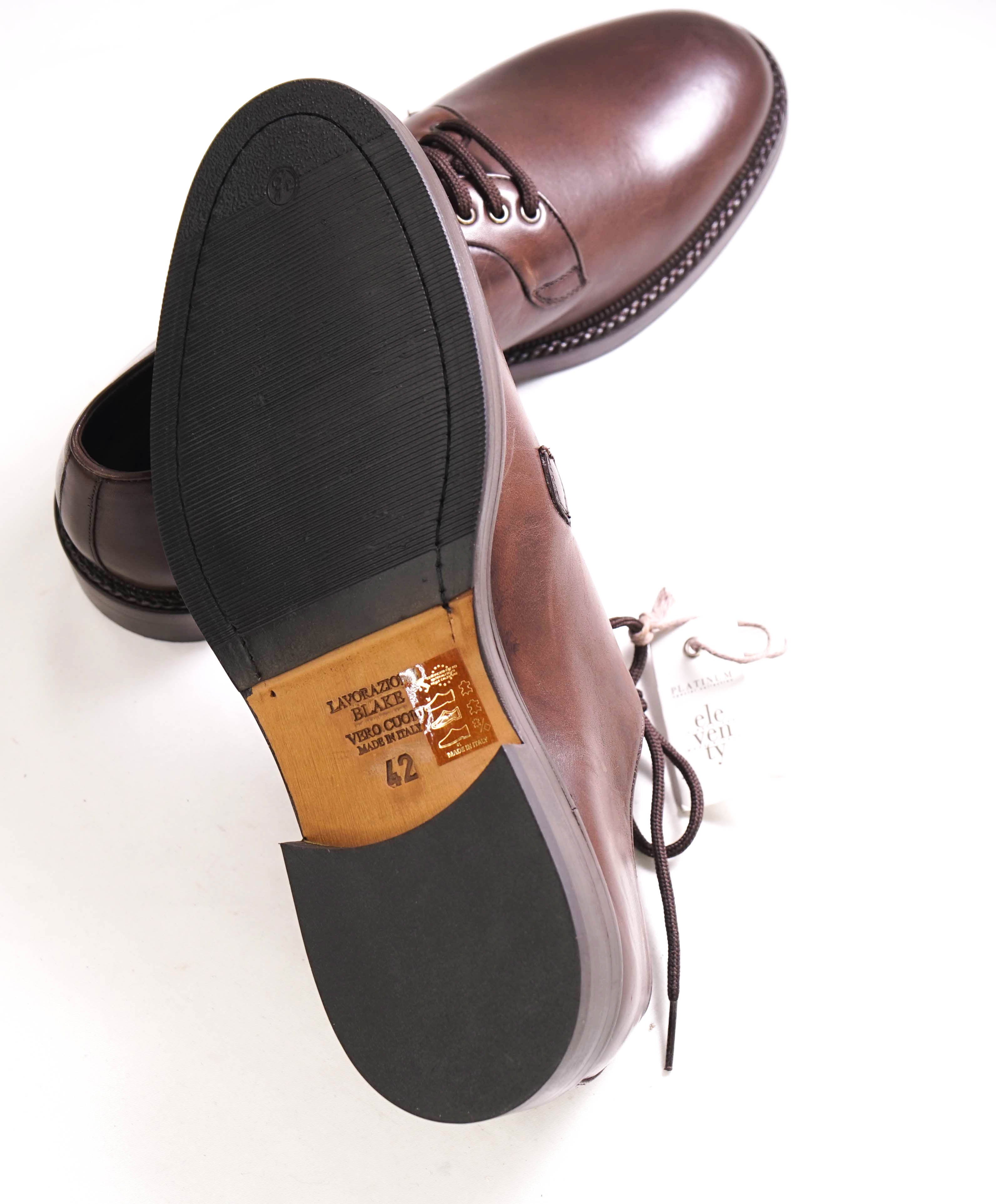 $595 ELEVENTY - Brown Derby Brunello Dress Shoes - 9 US (42EU)