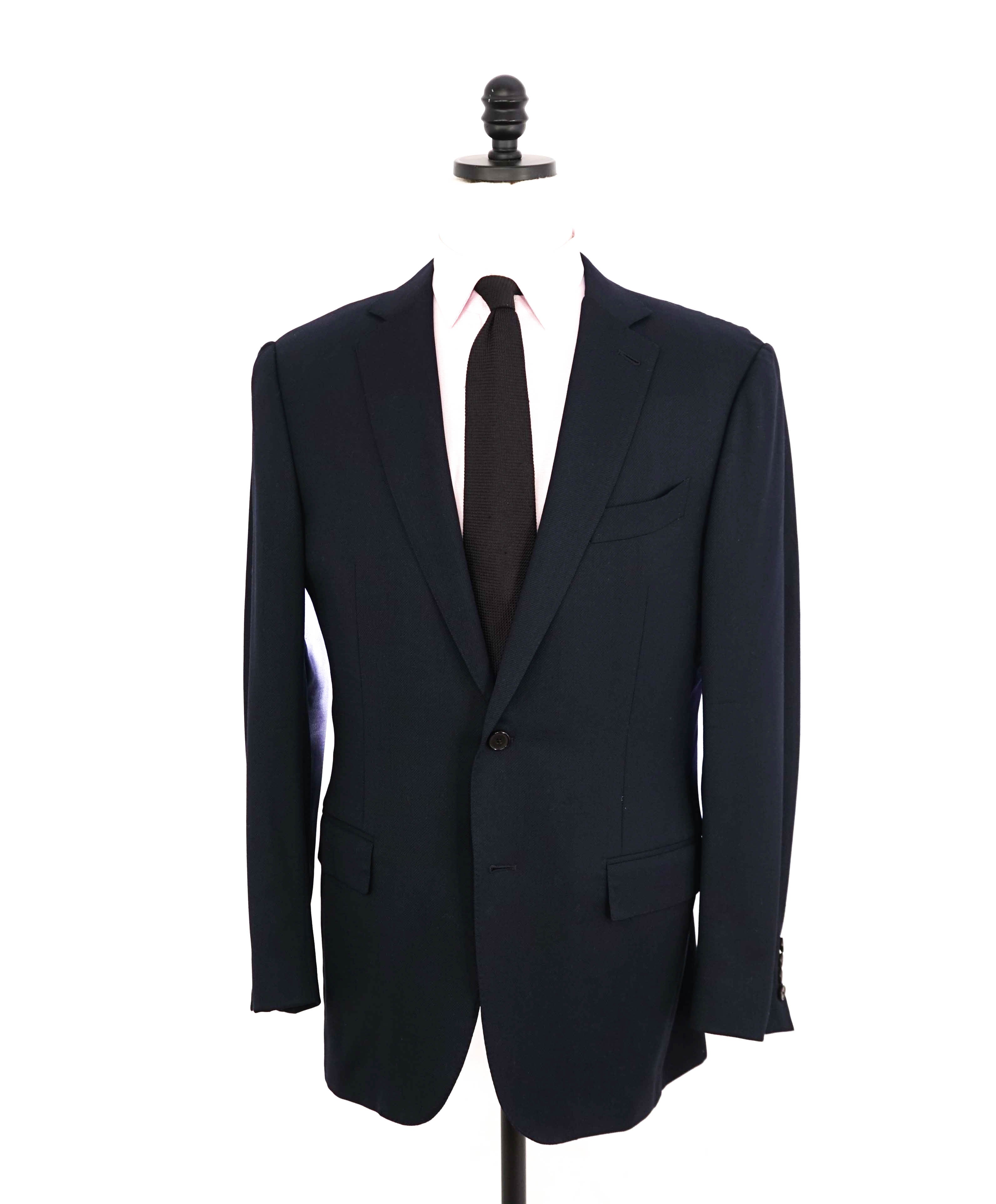 $2,895 ERMENEGILDO ZEGNA - "Cool Effect" Blue Oxford Royal Weave Blazer - 42R