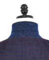 HUGO BOSS - "BIELLA SUPER 100" Navy & Red Notch Check 2-Btn Blazer - 42S