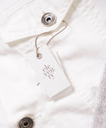 $795 ELEVENTY - *DENIM* White Cotton/Linen Metal Button Jacket - (M)