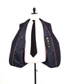 HUGO BOSS - "BIELLA SUPER 100" Navy & Red Notch Check 2-Btn Blazer - 42S