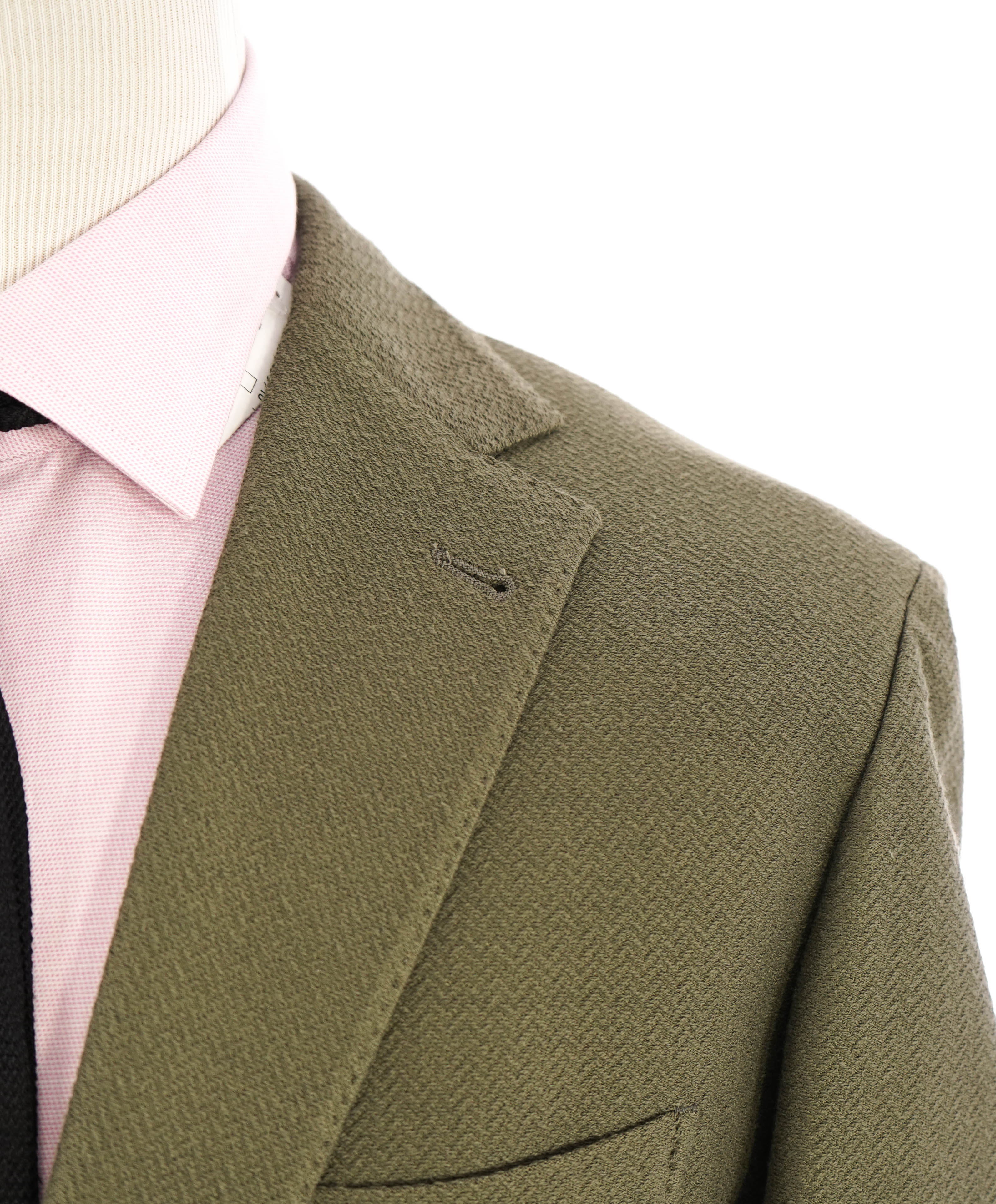 ELEVENTY - Sage Green Herringbone Semi-Lined Soft Jacket Blazer - 44 (54 EU)