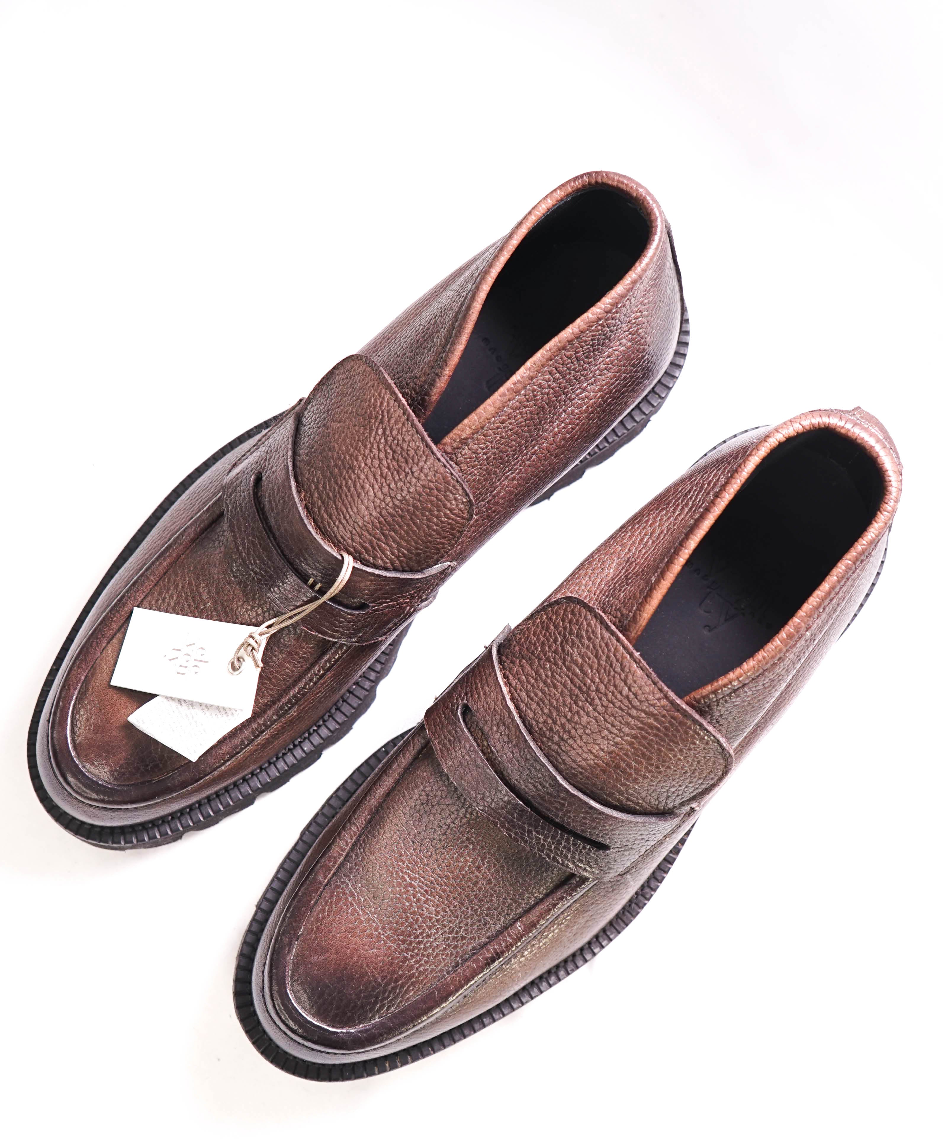 $695 ELEVENTY - Brown Chukka Lug Sole Penny Loafer Boots - 11 US (44EU)