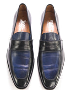 SALVATORE FERRAGAMO - "TRAMEZZA" Navy & Blue Penny Loafers Sleek Silhouette - 11 B