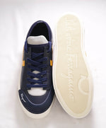 $750 SALVATORE FERRAGAMO - *NOTION 1* Blue/White/Yellow Sneaker - 10 M US