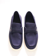 $880 SALVATORE FERRAGAMO - “DRAME" Navy Summer Walk Leather Loafer - 7.5 M