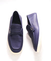 $880 SALVATORE FERRAGAMO - “DRAME" Navy Summer Walk Leather Loafer - 7.5 M