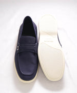 $880 SALVATORE FERRAGAMO - “DRAME" Navy Summer Walk Leather Loafer - 7.5 M