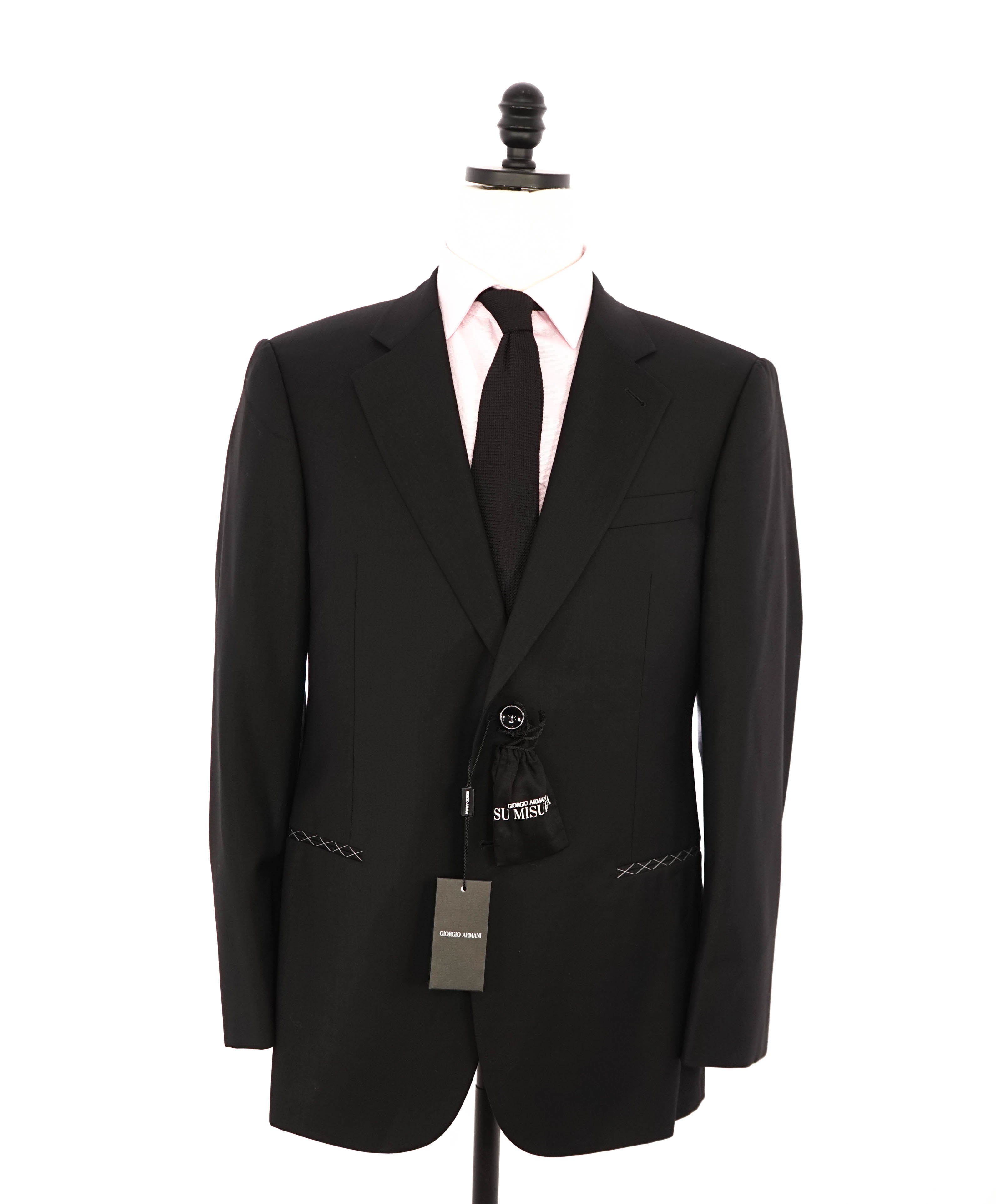 GIORGIO ARMANI - “SU MISURA” Super 150's Solid Black Blazer - 40R