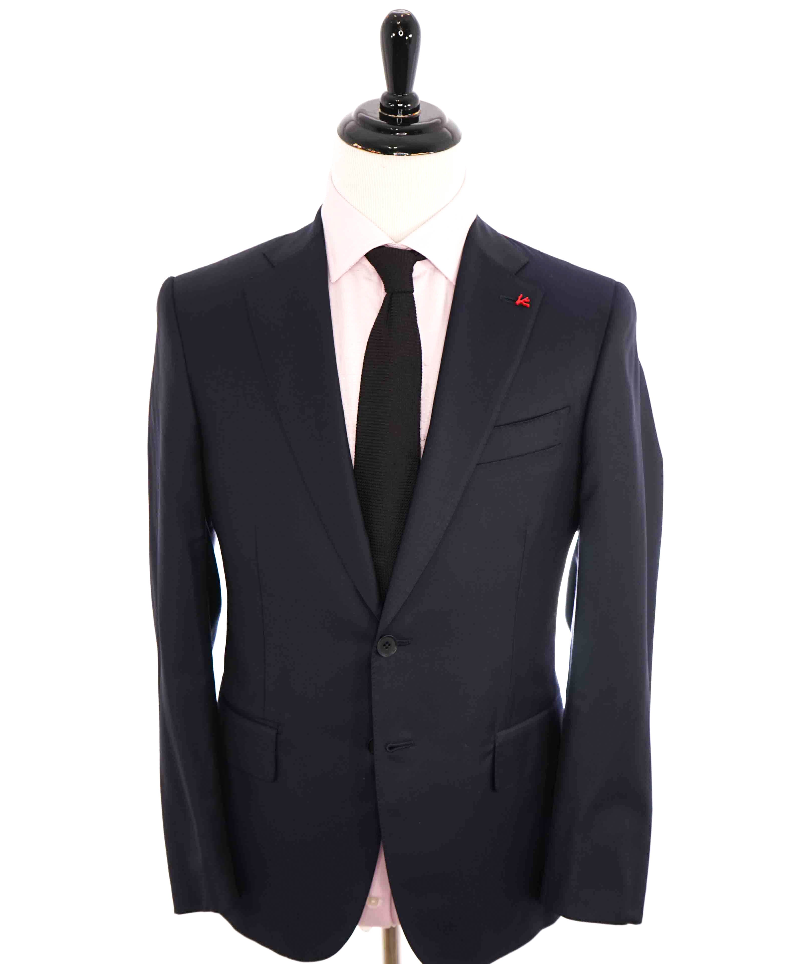 $3,750 ISAIA - Navy Blue "AQUASPIDER" *CLOSET STAPLE* Coral Pin Suit - 48L