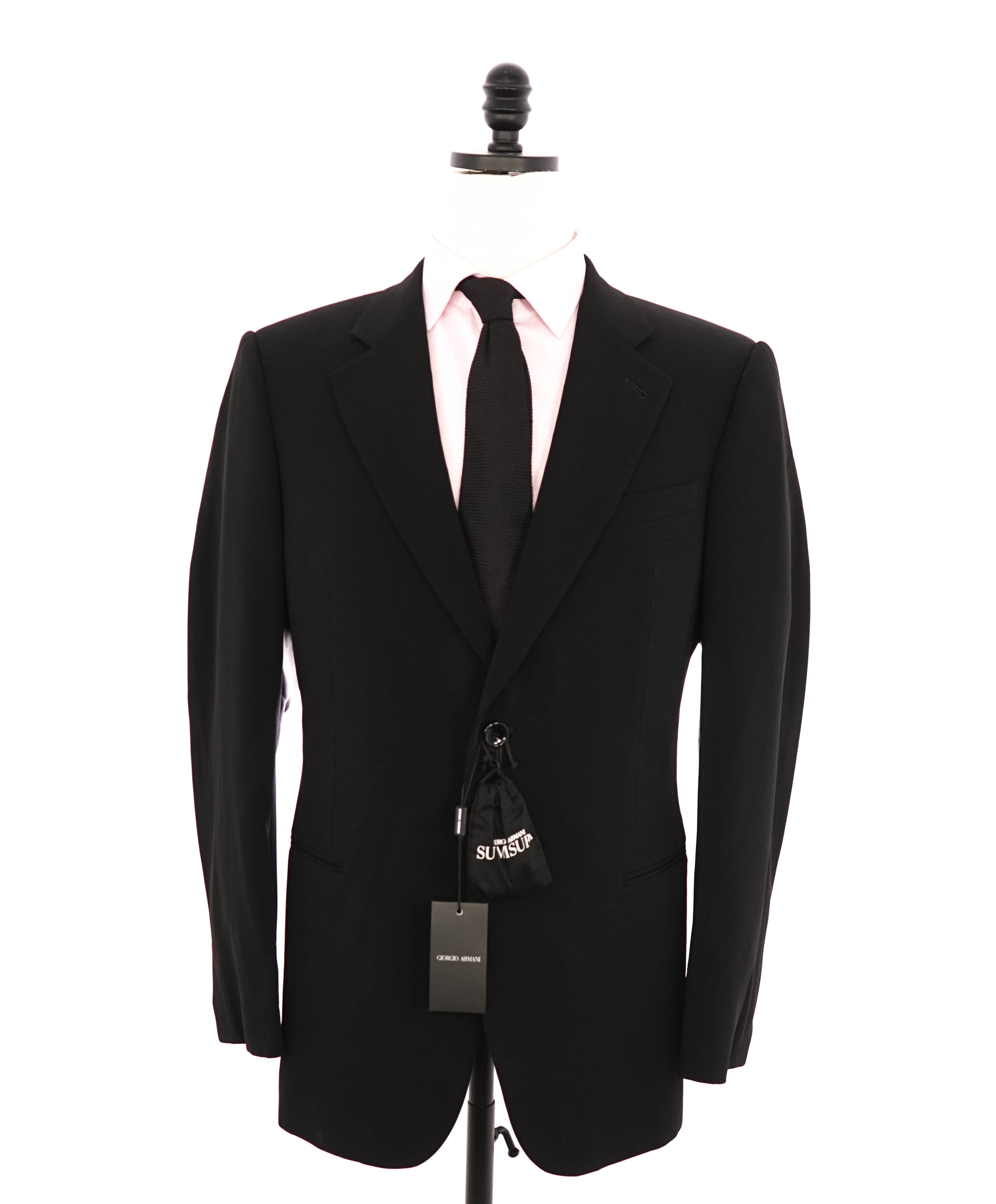 GIORGIO ARMANI - “SU MISURA” Stretch Wool Solid Black Blazer - 40R