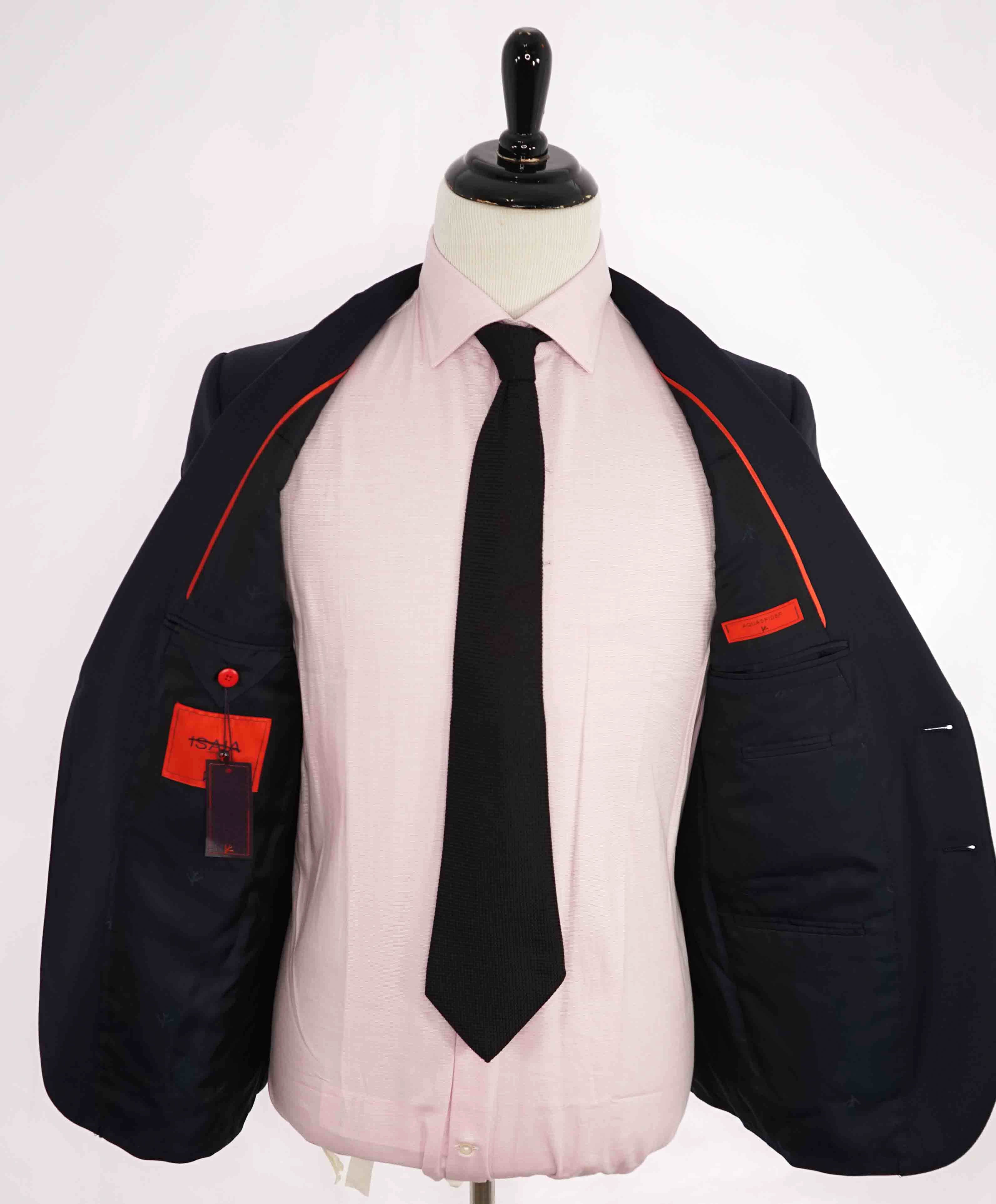 $3,750 ISAIA - Navy Blue "AQUASPIDER" *CLOSET STAPLE* Coral Pin Suit - 48L