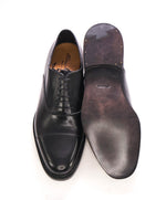 $1,595 SANTONI - "GOODYEAR WELT” Cap-toe Oxfords Black Leather - 11.5 US (10.5 IT)