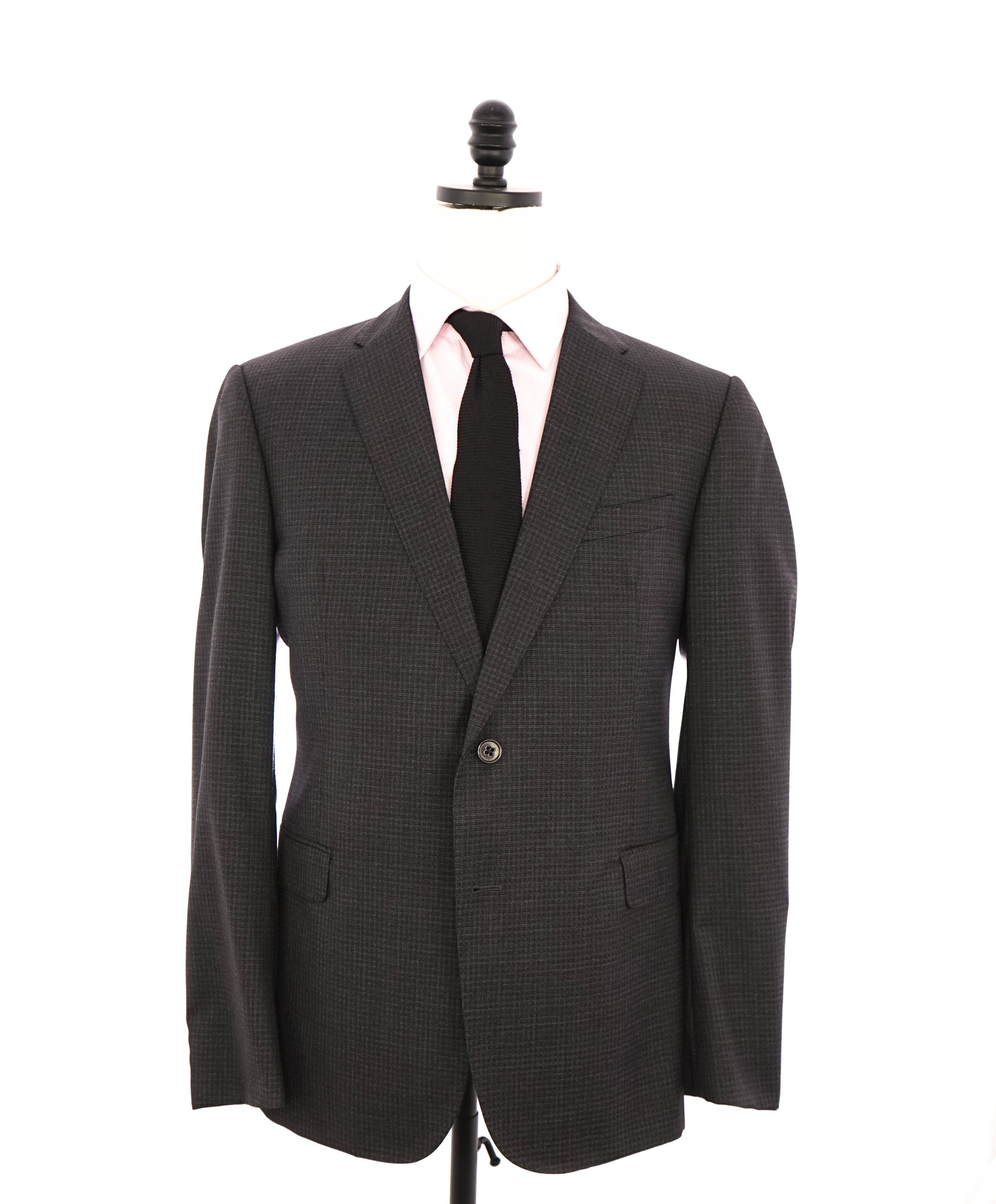 ARMANI COLLEZIONI - “M Line” Micro-Check Basket Weave Gray Suit