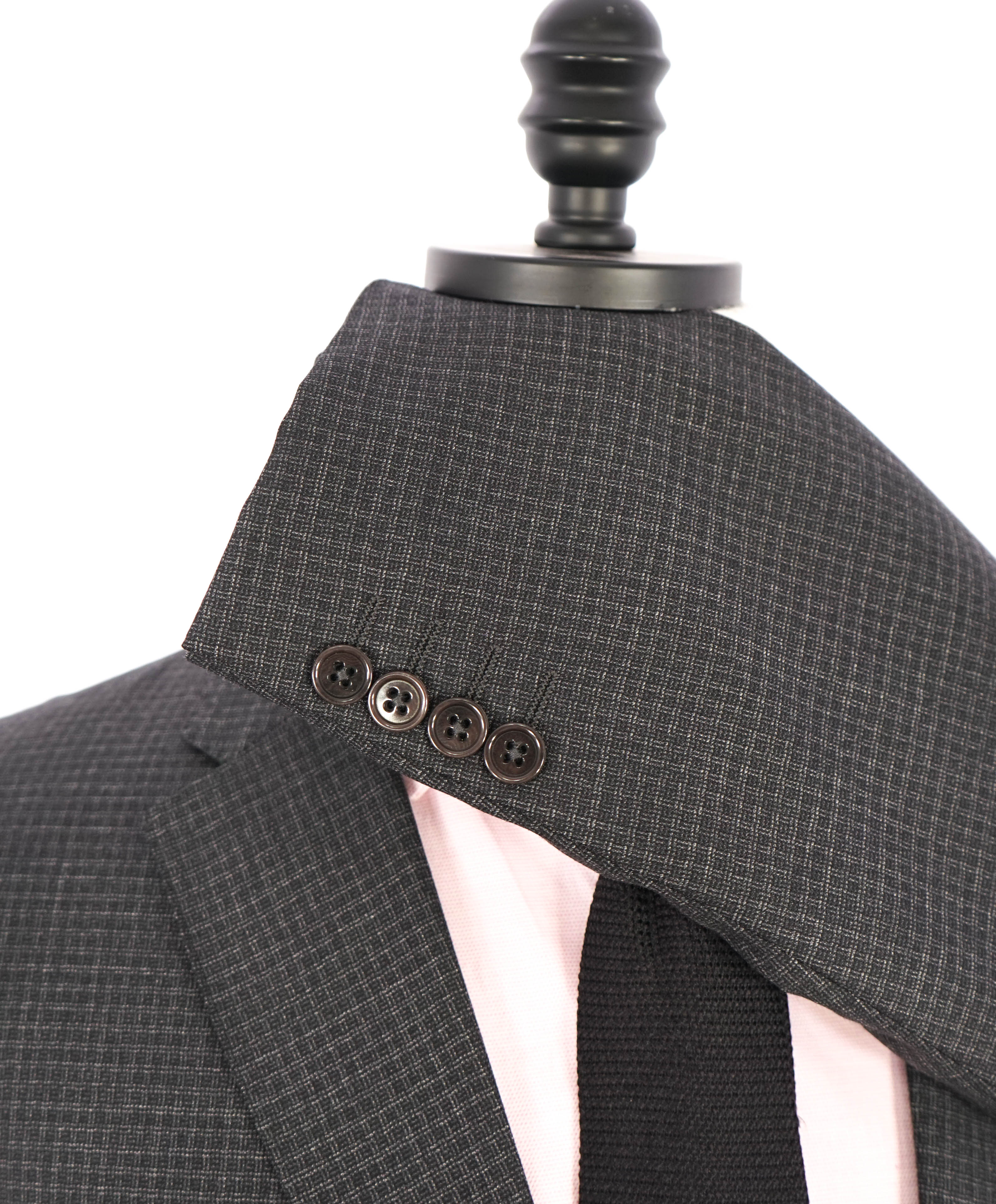 ARMANI COLLEZIONI - “M Line” Micro-Check Basket Weave Gray Suit - 42R