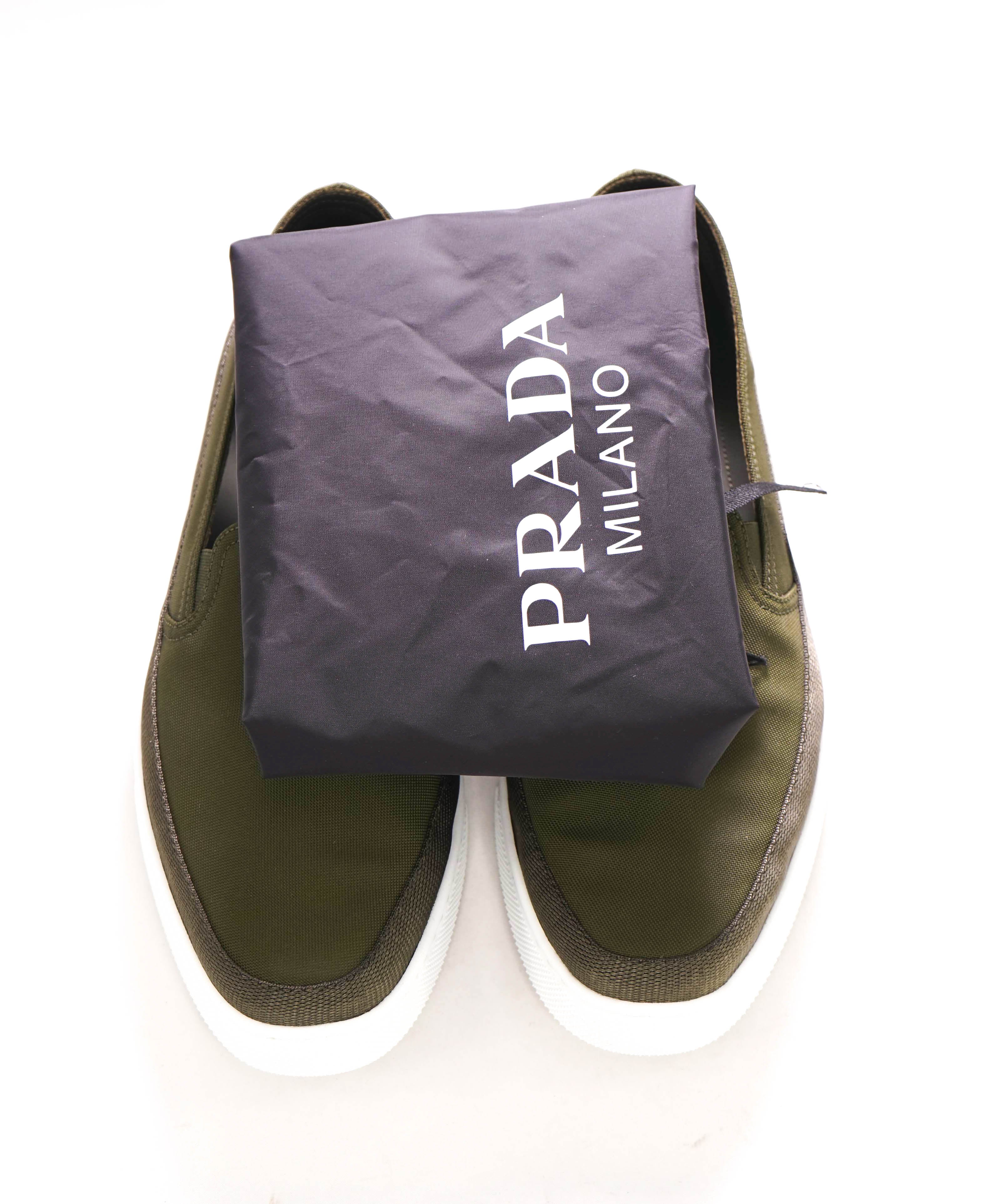 $875 PRADA - "CANNES" Re-nylon LOGO Nylon Slip-On Loafers Sneaker - 8.5 US (7.5 IT)