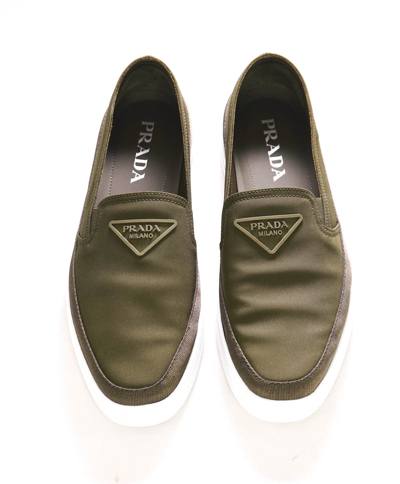 $875 PRADA - "CANNES" Re-nylon LOGO Nylon Slip-On Loafers Sneaker - 8.5 US (7.5 IT)