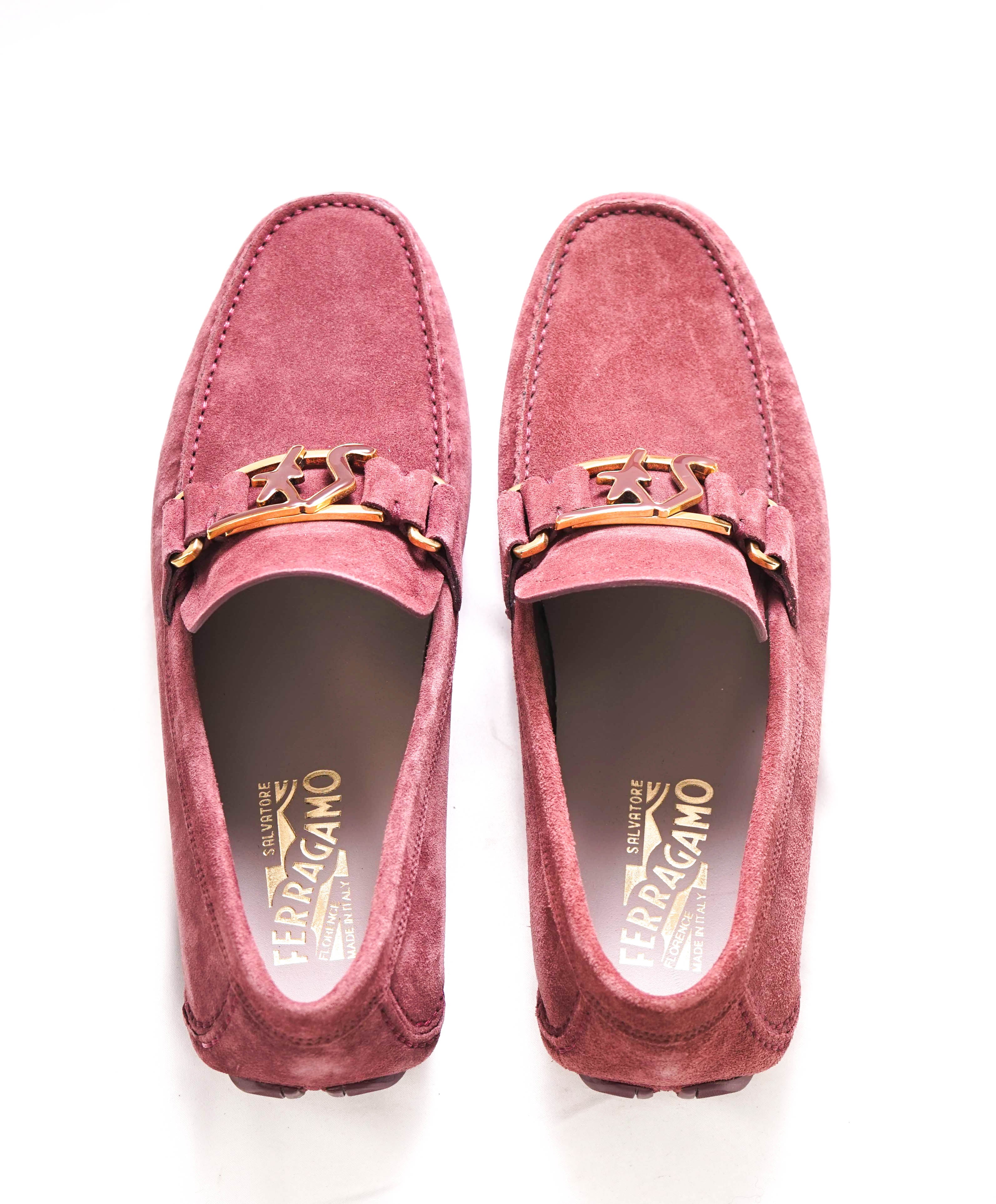 SALVATORE FERRAGAMO - "SF" Pastel Pink Summer Suede Leather Loafer- 8.5 D US