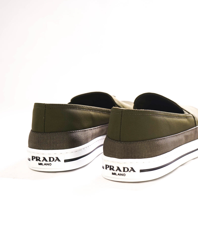 $875 PRADA - "CANNES" Re-nylon LOGO Nylon Slip-On Loafers Sneaker - 8.5 US (7.5 IT)